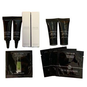 Giorgio Armani 8 Piece Skin Care Set Travel Size Crema Nera, Fluid & Luminous